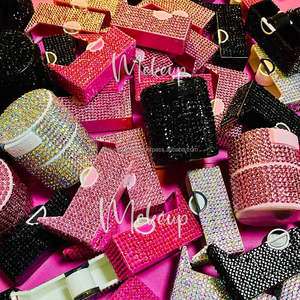 Fournitures de luxe pour extensions de cils, miroir de maquillage brillant en diamant, ventilateur USB portable en strass, outils de vente en gros pour extensions de cils - Product Image 4