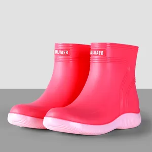 Wholesale Fashion Waterproof Warm Unisex Anti-slip Rain Boots Hot Sale Kitchen Wear-resistant Adult Black Fishing Boots