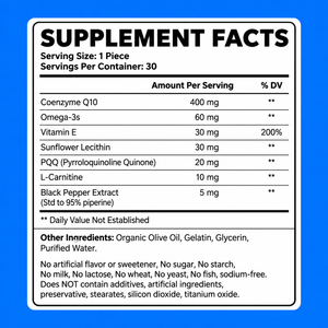 Bandes buccales OEM ODM Co Q10 avec coenzyme Q10 : Aide à convertir les aliments en énergie cellulaire, Oméga-3, film buccal sans sucre - Product Image 2