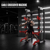 REYK-01 Multi-gym commercial et domestique, Machine Smith, Rack à squats, Power Rack en acier au carbone, pile de poids 75kg*2, pour le renforcement du tronc, du dos, des bras, des jambes et du pectoral