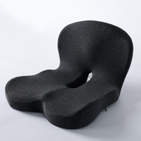 Coussin de siège de voiture en mousse à mémoire de forme avec support dorsal confortable, antidérapant, en velours noir, respectueux de la peau, écologique et lavable pour voitures