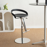 Tabouret de bar pivotant créatif de luxe léger avec dossier, en cuir pleine fleur huilé, chaise de comptoir réglable en hauteur, tabouret de bar haut