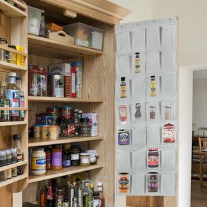 28 Pocket Over The Door <b>Shoe</b> Organizer Gray Hanging Rack For <b>Shoes</b> Behind Doors On Walls <b>Hook</b> Type Storage Solution - Product Image 3