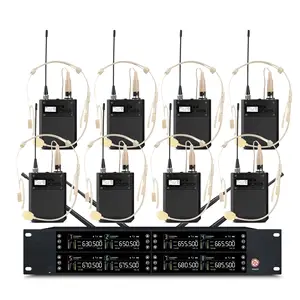 Trais Most Popular UHF Professional Wireless Headset Microphone 1 to 8 Channel Headphones with Microphone