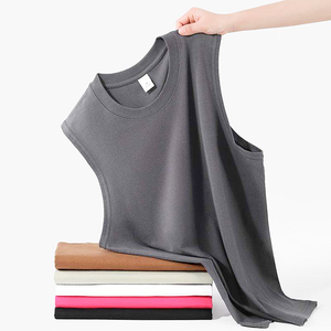 Camiseta sin mangas de algodón de alta calidad, de secado rápido y transpirable, 220 g/m², cuello redondo, para hombre, para gimnasio, entrenamiento, correr, deporte. - Product Image 2