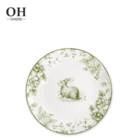 Nouveau Design Ensemble de Dîner Lapin de Pâques Style Chinois Ensemble de 4 Assiettes pour Événement & Restauration & Location
