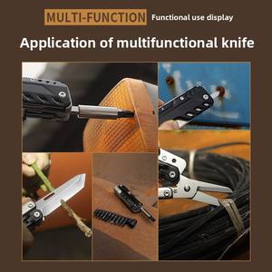 Hongfeng personalizzato portatile in acciaio inox all'aperto Multi-funzionale coltello pieghevole emergenza disastro strumento di prevenzione per la guerra - Product Image 3