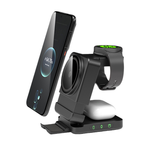 Caricabatterie Wireless 5 in <span class=keywords><strong>1</strong></span> <span class=keywords><strong>5W</strong></span> 7.<span class=keywords><strong>5W</strong></span> 10W 15W stazione di ricarica rapida con supporto per orologio e telefono auricolare - Product Image 2