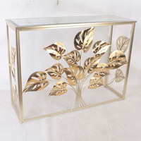 Table de Console moderne en métal doré, en verre trempé, miroir, entrée, entrée, couloir, Table de Console
