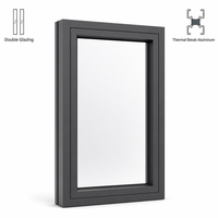 Fenêtre fixe en aluminium à rupture de pont thermique à grand champ de vision, grande fenêtre fixe en verre, fenêtre fixe extérieure pour villa