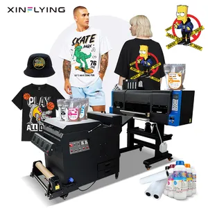 XnFlying Long Service Life 60cm24インチA1A28色ダブルヘッドDTFプリンターTシャツショートフィルムから衣服