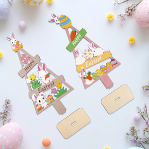 สินค้าข้ามพรมแดนใหม่: ของตกแต่งไม้รูปกระต่ายไข่อีสเตอร์ขนาดเล็กสำหรับตั้งโต๊ะ งานฝีมือตกแต่งฉากเทศกาล - Product Image 2