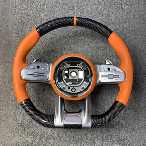 Volant en cuir et fibre de carbone personnalisé, modifié et amélioré pour W205 W212 W222 W213 C63 CLS - Product Image 3