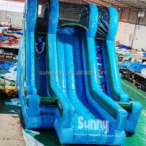 Toboggan aquatique gonflable en PVC pour enfants, bleu marbré, écologique, pour <span class=keywords><strong>jardin</strong></span>, usage éducatif, piscines hors-sol, 5-10 passagers, 3 ans - Product Image 3