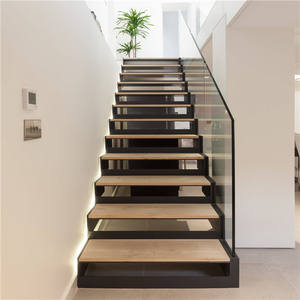 Ace <span class=keywords><strong>Escalier</strong></span> flottant préfabriqué en acier au carbone moderne Mono Beam <span class=keywords><strong>Escalier</strong></span> en bois de hêtre et de chêne <span class=keywords><strong>Escalier</strong></span> d'intérieur Design pour maisons - Product Image 5