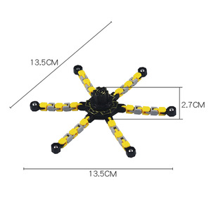 Small Plastic Fingertip Gyro Toy with Deformable <strong>Lights</strong> Glowing Dark Stress-Relieving <strong>Fidget</strong> <strong>Spinner</strong> for Children ADHD Autism - Product Image 3
