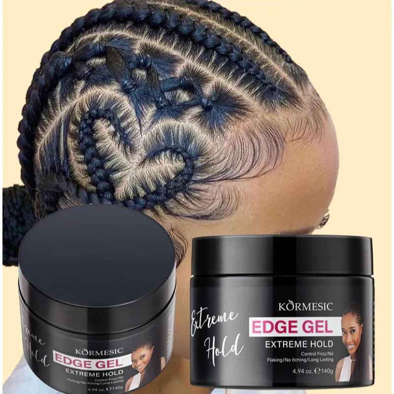 OEM ODM KORMESIC Gel de tressage à tenue extrême pour cheveux brillants revitalisants organiques Gel de contrôle de la tresse Gel de tressage des cheveux anti-frisottis