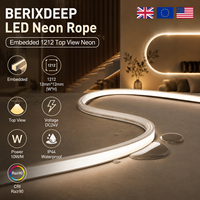 BERIXDEEP Bande LED néon flexible en silicone 24V IP44, modèle 1212, à visionnement par le haut, pour rétroéclairage TV