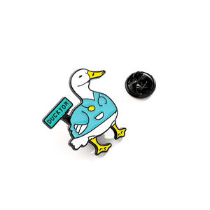 دبابيس تلطيخ للدبابيس طبيب دبوس بطة لطيف سماعة طبية طبية بالمينا المعدنية والحيوان العلمي بالمينا - Product Image 3