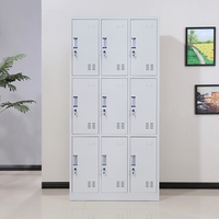 Armoire de rangement en acier à 9 compartiments de haute qualité avec serrure pour chambre, appartement, école, salle de sport