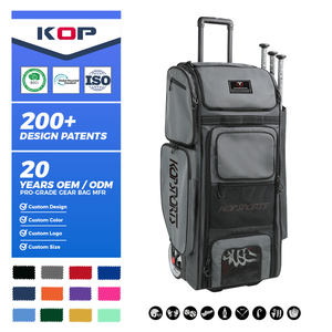 Sac à roulettes pour bâtons de baseball Kopbags personnalisé, sacs de softball, sac à roulettes pour bâtons de baseball, grand modèle - Product Image 1