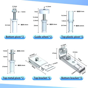 อุปกรณ์เสริมประตูแบบพับชิ้นส่วนเชื่อมต่อหลายประตูชุดฮาร์ดแวร์แกนหมุนรอกเหล็กด้านบน - Product Image 2