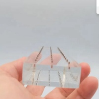 Présentoir acrylique plaqué or matériau haute perméabilité pour piercing bijoux 14GG/16G stockage importé table de polissage