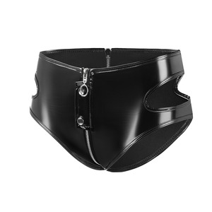 Pantalones cortos <span class=keywords><strong>de</strong></span> PVC con cremallera en la entrepierna, efecto mojado, <span class=keywords><strong>de</strong></span> cuero sintético brillante, con aberturas, tallas S-3XL, tipo bermudas, mallas, ropa <span class=keywords><strong>de</strong></span> club, bañador, pantalón corto tipo bikini - Product Image 3