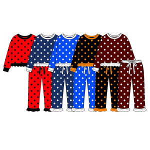 พรีออเดอร์บูติกดอทส์เสื้อสเวตเตอร์เด็กผู้หญิงสีสันสดใส กางเกงเลกกิ้ง เสื้อผ้า 2 ชิ้น ชุดเข้าชุดสำหรับพี่น้อง - Product Image 1