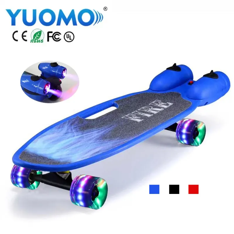 Vente en gros, Skateboard en plastique/4 roues, feu électrique, Skateboard avec fusée clignotante et musique