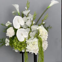 Bouquet de fleurs artificielles blanches et vertes en gros pour mariage, centre de table, arrangement floral décoratif
