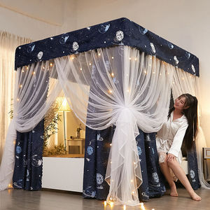 Thiết kế mới sang trọng cô gái ren công chúa không gian lớn Nữ Hoàng kích thước giường vuông muỗi <span class=keywords><strong>Net</strong></span> cho giường - Product Image 3