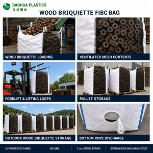 Saco de Leña Ventilado de 2000 kg, Bolsa Grande de Malla para Leña, Saco <span class=keywords><strong>Jumbo</strong></span> FIBC, Tratado con Protección UV, Reutilizable, Resistente, Saco de Leña - Product Image 3