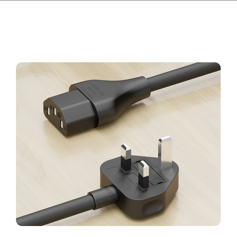 3 Prong UK Plug Power Cord