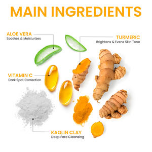 OEM ODM Marque privée Boue de beauté naturelle biologique <span class=keywords><strong>Masque</strong></span> à l'argile et au curcuma avec vitamine C et gingembre - Product Image 3