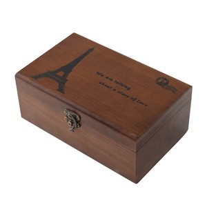 Solid Wood <b>Sewing</b> Tool Box Square Portable With Flip Lid Retro Style Storage <b>Set</b> For Needlework - Product Image 5