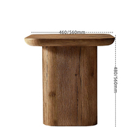 Chaise de loisirs, table centrale en bois, table d'appoint en bois massif, table d'appoint en chêne marron et noir pour le salon