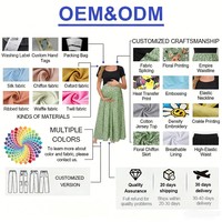 Robe de maternité personnalisée en patchwork floral, haut noir à manches courtes, col rond, taille haute, maxi, allaitement, grossesse, bicolore, été, OEM