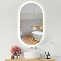 Espejo de Baño Ovalado con Retroiluminación LED y Control Táctil para Hotel, Vestidor, Decoración del Hogar, Venta al por Mayor