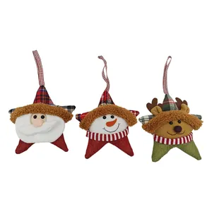 OEM/ODM, ручной работы, декоративная ткань для дерева, Санта-Снеговик, олень, подвесные звезды, праздничные подарки, рождественские украшения