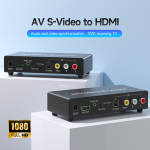 Convertisseur AV+S-Video vers <span class=keywords><strong>HDMI</strong></span> - Qualité industrielle - CVBS vers <span class=keywords><strong>HDMI</strong></span> HD 720P/1080P - Convertit les anciennes consoles de jeux en téléviseurs haute définition - Product Image 1