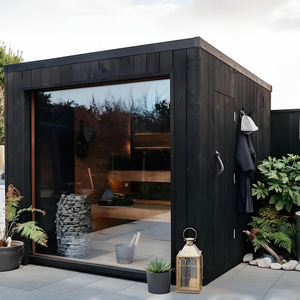 Sauna extérieur en bois Triunity Sauna, luxe moderne, quatre personnes, avec chauffage à vapeur humide - Product Image 1