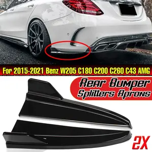 W205 <b>Car</b> Rear Bumper Splitter Lip <b>Diffuser</b> Body Kit Spoiler Aprons <b>for</b> Mercedes <b>for</b> Benz W205 C180 C200 C260 C43 AMG 2015-2021 - Product Image 1