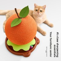MJF Big Orange Fortune Cat Scratching Board Ball Durable Scratch-Resistant Turntable Bell Imitation Fruit Design Claw Sharpening