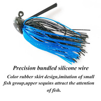 Leurre de pêche jigging Lutac LJ02C 10g, leurre métallique coulant, jerkbait, swim jig avec jupe en caoutchouc de silicone, accessoires de pêche