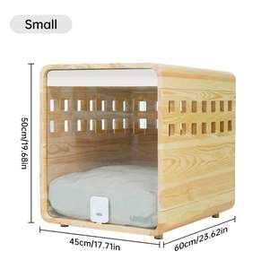 Meuble de lit pour chien pliable en acrylique et bois de haute qualité, style moderne, table de chevet, maison pour animaux de compagnie - Product Image 4