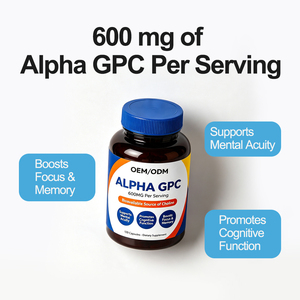Cápsulas de Alpha GPC de Marca Privada 600MG, Colina Bioactiva, Apoyo a la Función Cognitiva, Concentración, Memoria, Suplemento para la Salud Cerebral - Product Image 2