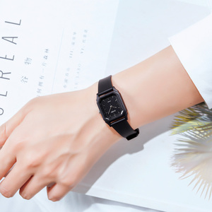 Montre à quartz pour femme, cadran minimaliste avec diamants, bracelet en PU, étanche 30M, montre élégante pour robe - Product Image 2