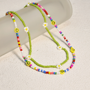 Collier ras de cou <span class=keywords><strong>en</strong></span> perles pour femmes, breloque bohème fait à la main, <span class=keywords><strong>Smiley</strong></span> Girl, chaînes esthétiques, cadeau de bijoux - Product Image 4