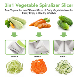 Spiraliseur <span class=keywords><strong>manuel</strong></span> <span class=keywords><strong>de</strong></span> <span class=keywords><strong>cuisine</strong></span> multifonctionnel pour légumes et fruits, trancheuse à spaghetti et pâtes <span class=keywords><strong>de</strong></span> courgette, lames en acier inoxydable - Product Image 3